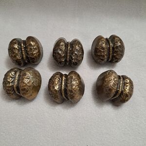 Vintage Mid-Century Brass Drawer Pulls, Hardware, Door Handles X 6